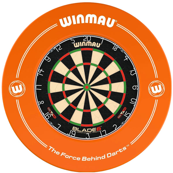 WINMAU BLADE 6 Dartboard & ORANGE Surround DEAL