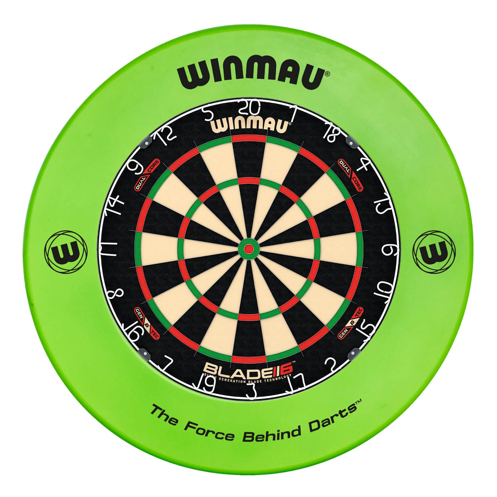 WINMAU - Blade 6 DUAL CORE Dartboard & GREEN Surround DEAL
