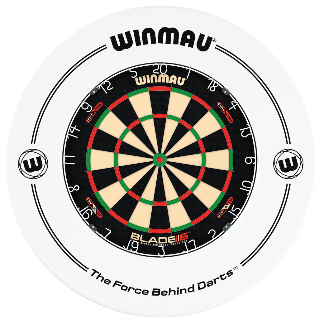 WINMAU - Blade 6 DUAL CORE Dartboard & WHITE Surround DEAL