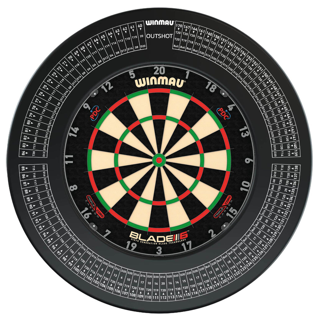 WINMAU - Blade 6 TRIPLE CORE Dartboard & OUTSHOT Surround DEAL