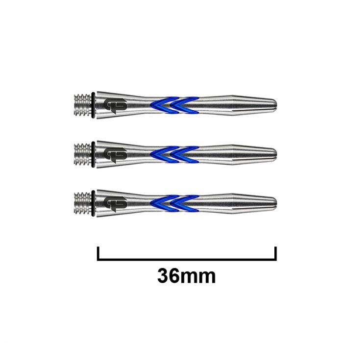 RED DRAGON Gerwyn Price ICEMAN V-Groove Aluminium Shafts - Short - Blue