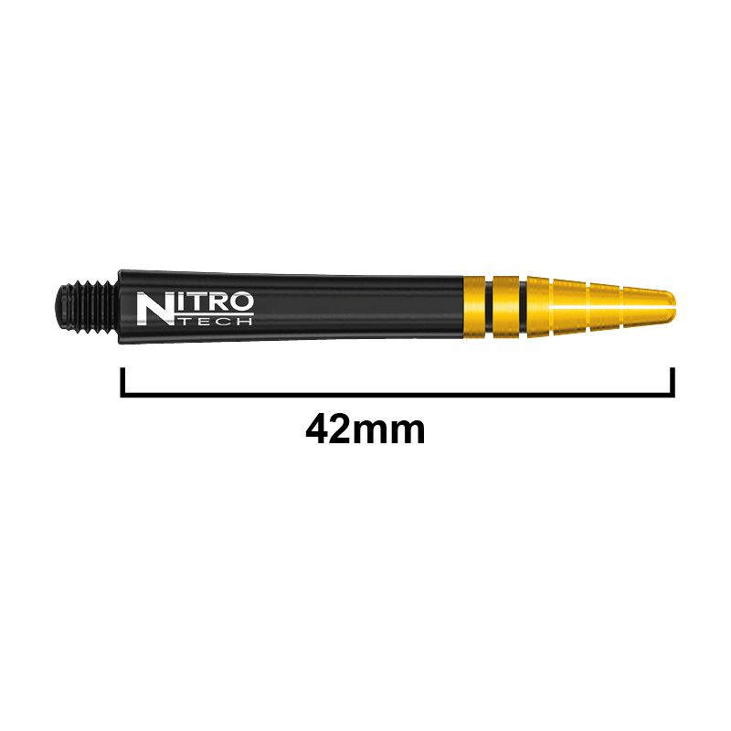 RED DRAGON - Nitrotech Composite Dart Shafts - 42mm Medium Black & Gold