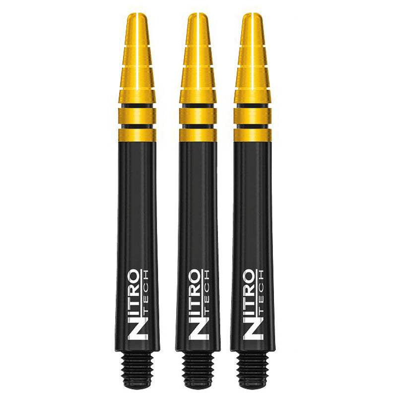 RED DRAGON - Nitrotech Composite Dart Shafts - 42mm Medium Black & Gold