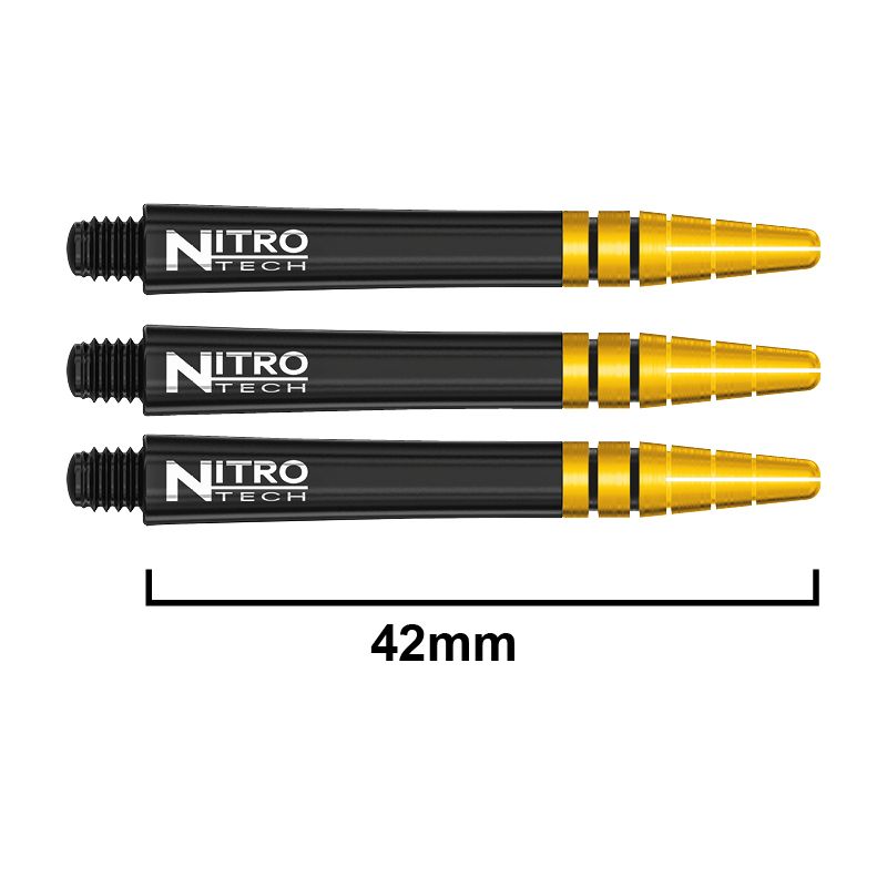 RED DRAGON - Nitrotech Composite Dart Shafts - 42mm Medium Black & Gold