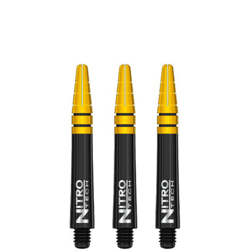 RED DRAGON - Nitrotech Composite Dart Shafts - 36mm Short Black & Gold