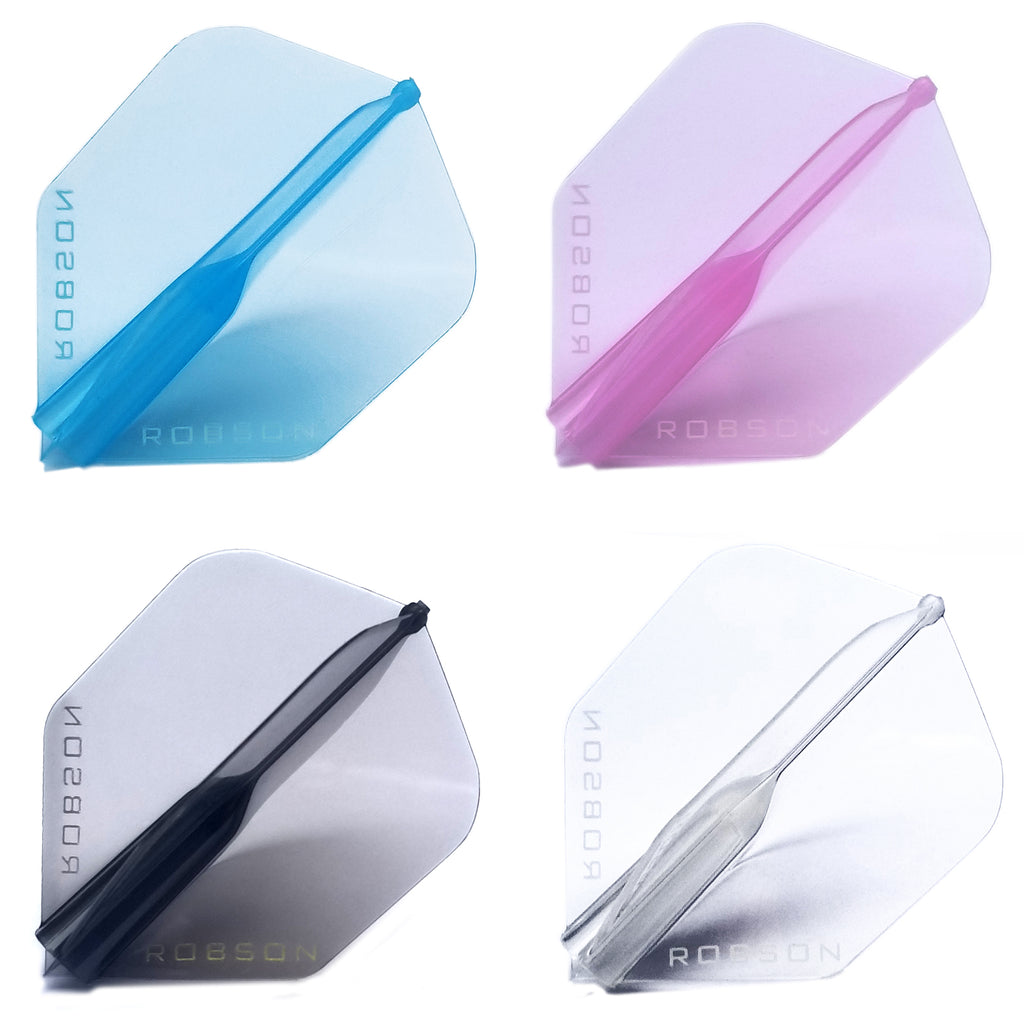 ROBSON - Plus Dart Flights - Crystal Clear - STANDARD SHAPE