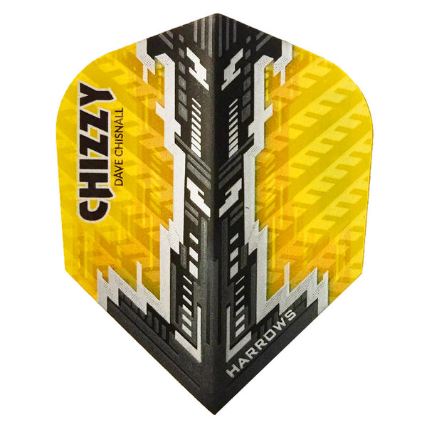 Harrows Dave Chisnall CHIZZY Dart Flights - 100 Micron PRO - Yellow