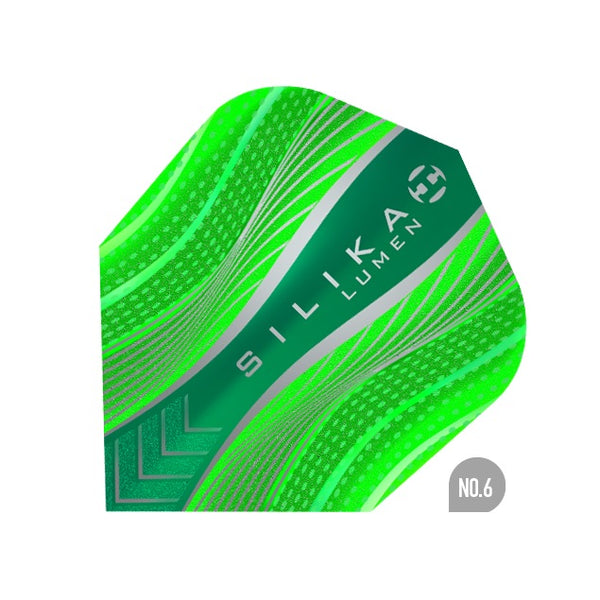 HARROWS Silika Lumen Dart Flights Green Standard Small NO6 Shape
