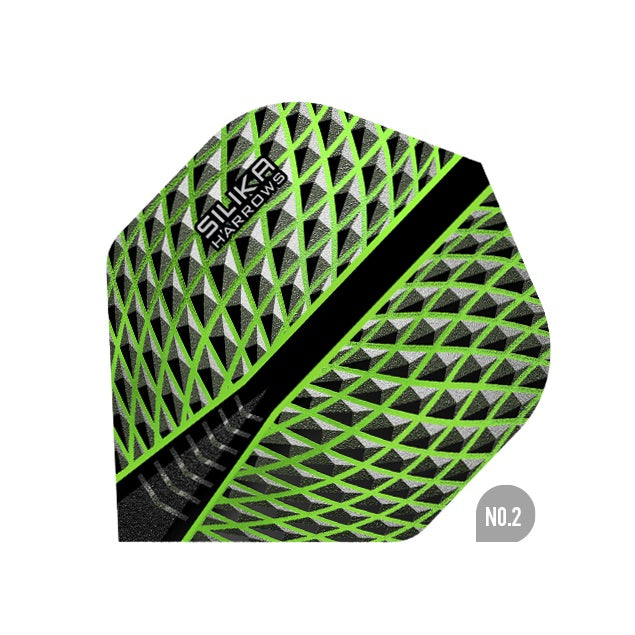 HARROWS - Silika Dart Flights - Green - Standard NO2 Shape