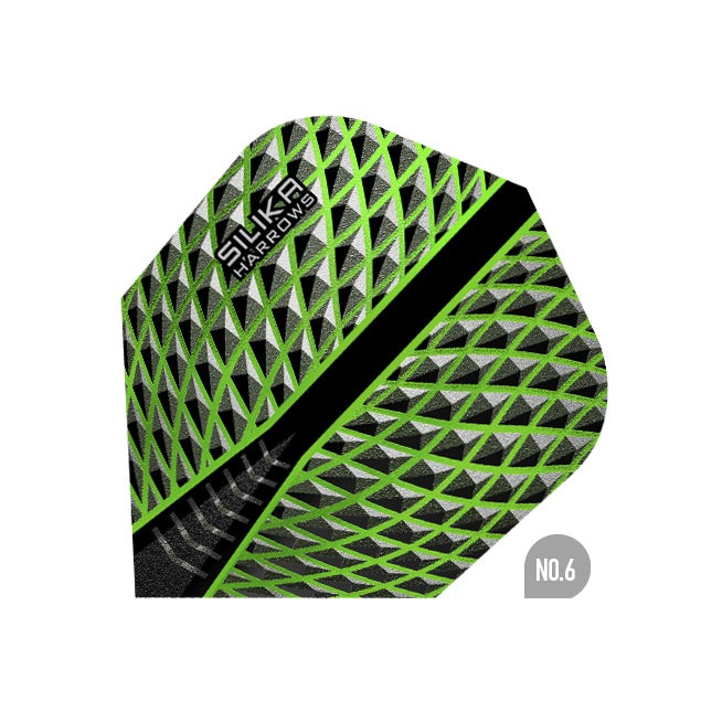HARROWS - Silika Dart Flights - Green - Standard Small NO6 Shape