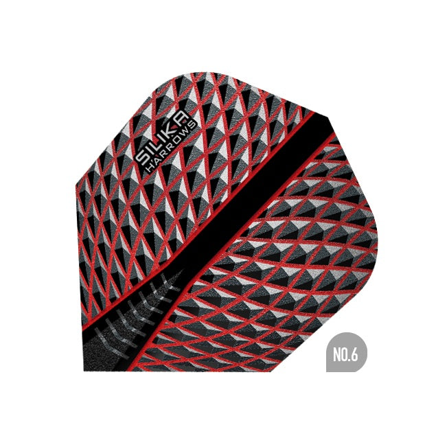 HARROWS - Silika Dart Flights - Red - Standard Small NO6 Shape