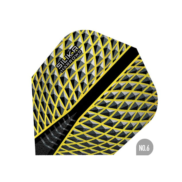 HARROWS - Silika Dart Flights - Yellow - Standard Small NO6 Shape