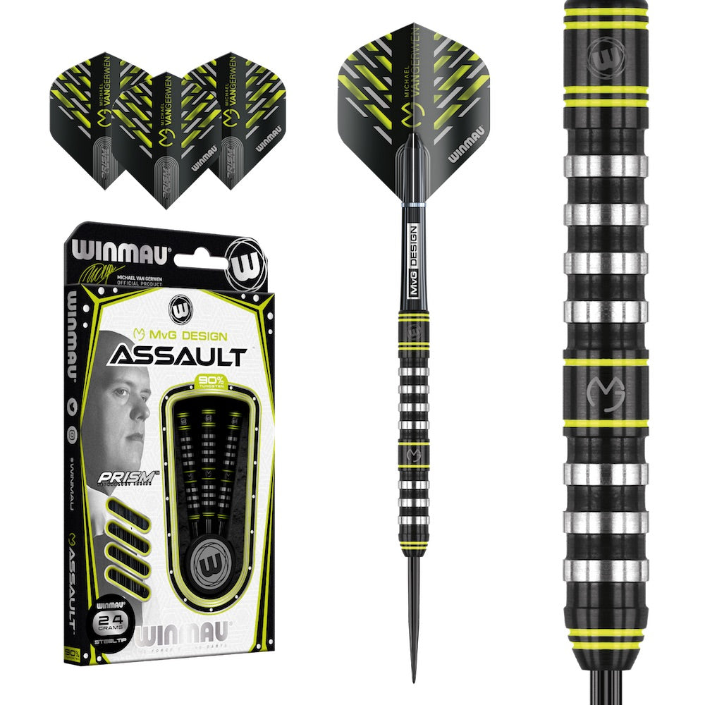 Winmau MVG Assault Darts - 90% Tungsten - 24g