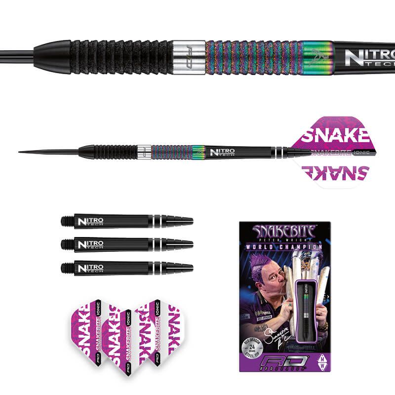 RED DRAGON - Peter Wright Snakebite WC Diamond Fusion Darts - 90% Tungsten - 24g