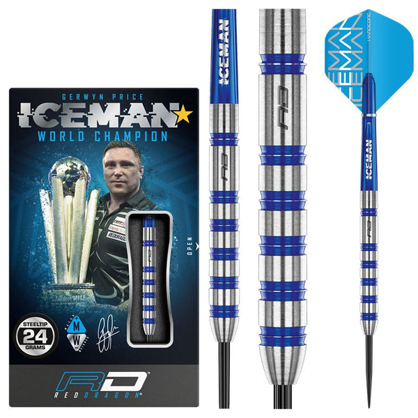 RED DRAGON - Gerwyn Price Iceman Challenger Darts - 85% Tungsten - 24g