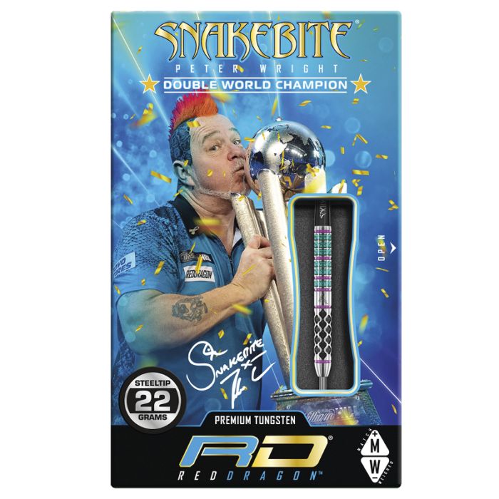 RED DRAGON - Peter Wright Snakebite Supa-Venom Darts - 90% Tungsten - 22g