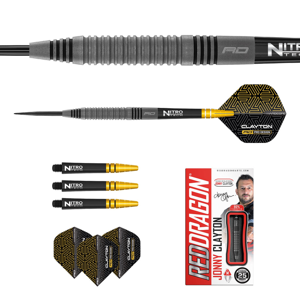 RED DRAGON - Johnny Clayton Oxide Edition Darts - 90% Tungsten - 25g