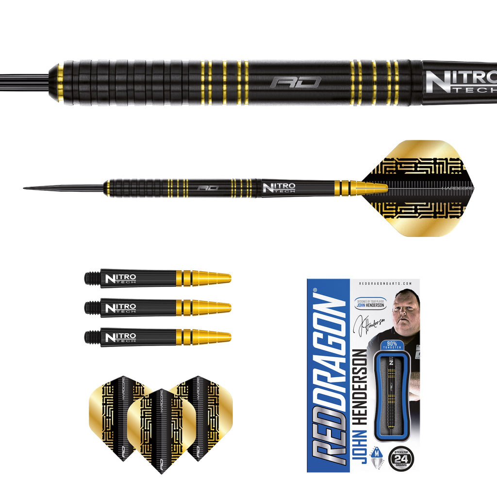 RED DRAGON - John Henderson Special Edition Darts - 90% Tungsten - 24g