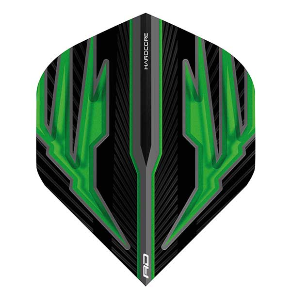 Red Dragon Hardcore Dart Flights Extra Thick - Black & Green