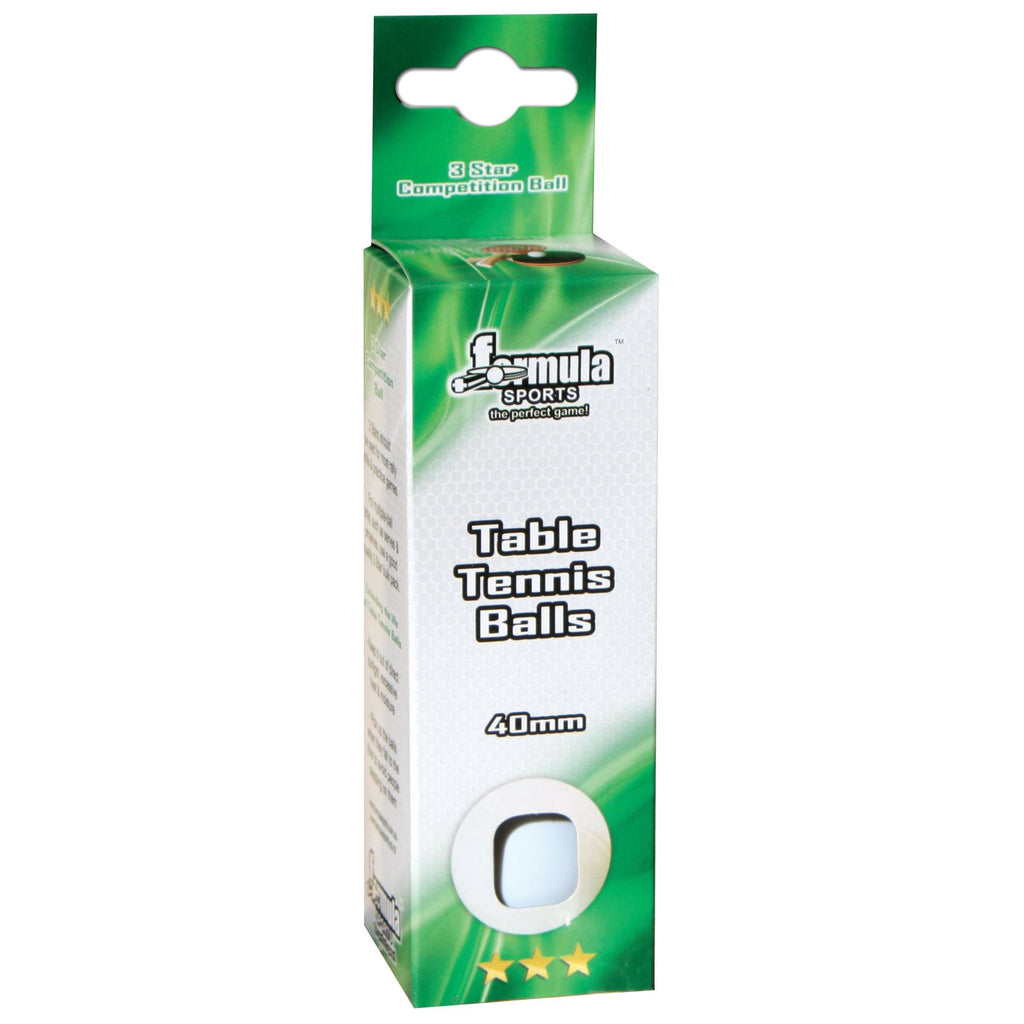 FORMULA SPORTS - Championship Table Tennis Balls - 3pk
