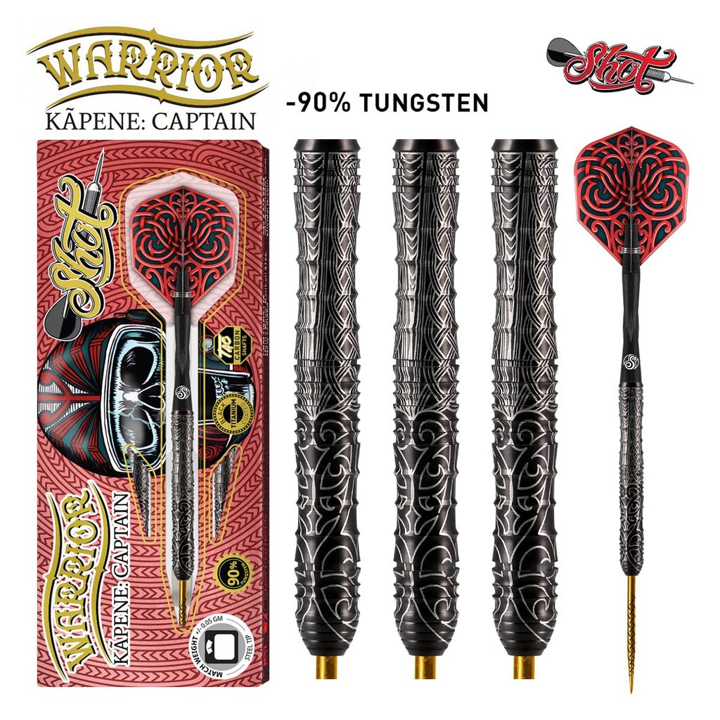 SHOT Warrior Kapene Steel Tip Darts - 90% Tungsten