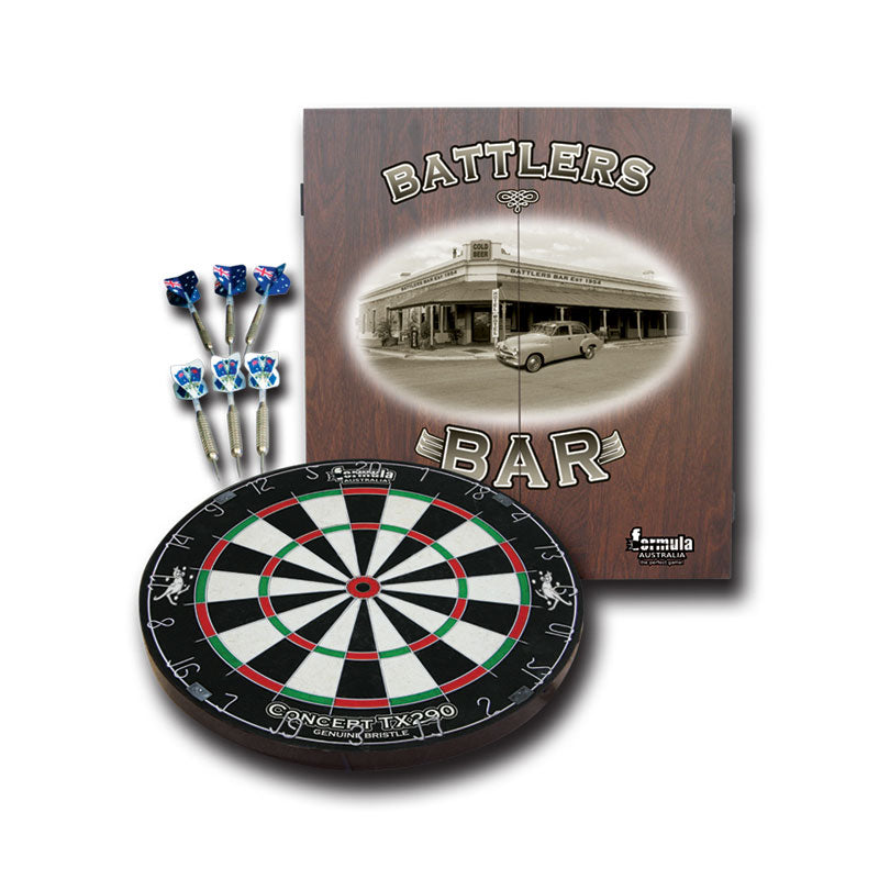 Battlers Bar Cabinet, Dartboard and Darts Set