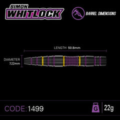 WINMAU - Simon Whitlock Pro Series - 85% Tungsten Darts - 22g