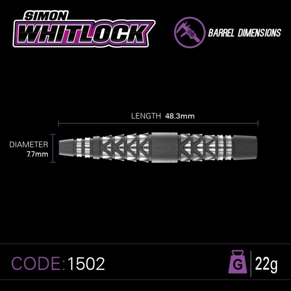 WINMAU - Simon Whitlock Atomised Shotblast - 90% Tungsten Darts - 22g