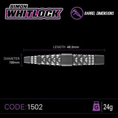 WINMAU - Simon Whitlock Atomised Shotblast - 90% Tungsten Darts - 24g