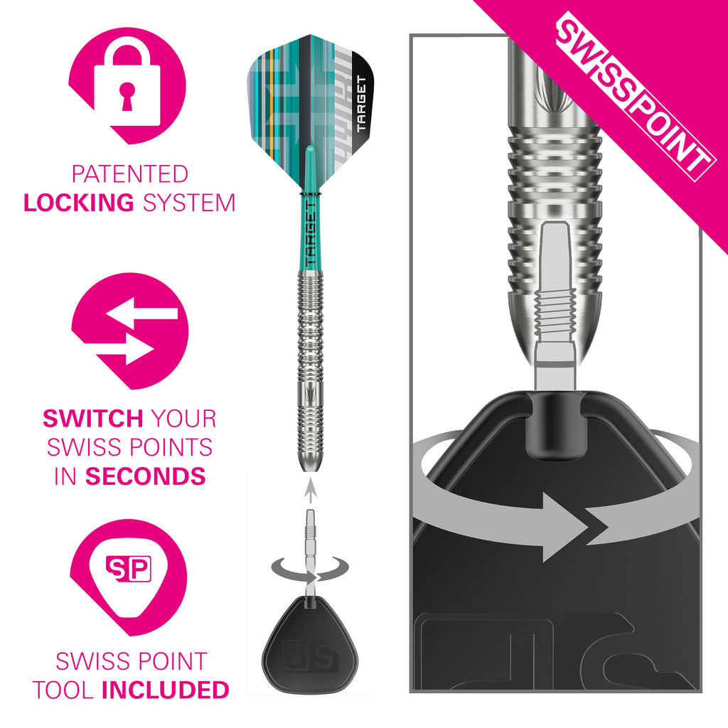TARGET - 25g - Hydro SP 02 - Steel Tip Swiss Point - 90% Tungsten Darts