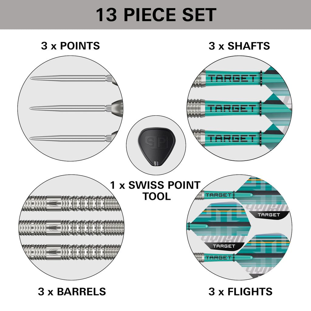 TARGET - 25g - Hydro SP 02 - Steel Tip Swiss Point - 90% Tungsten Darts