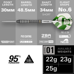 TARGET - Charlie Manby - Steel Tip Swiss Point - 95% Tungsten Darts