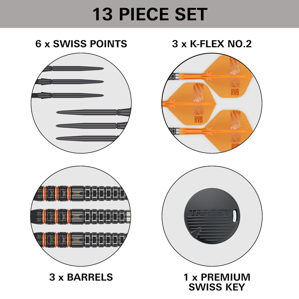 TARGET - Raymond Van Barneveld RVB - Steel Tip Swiss Point - 95% Tungsten Darts