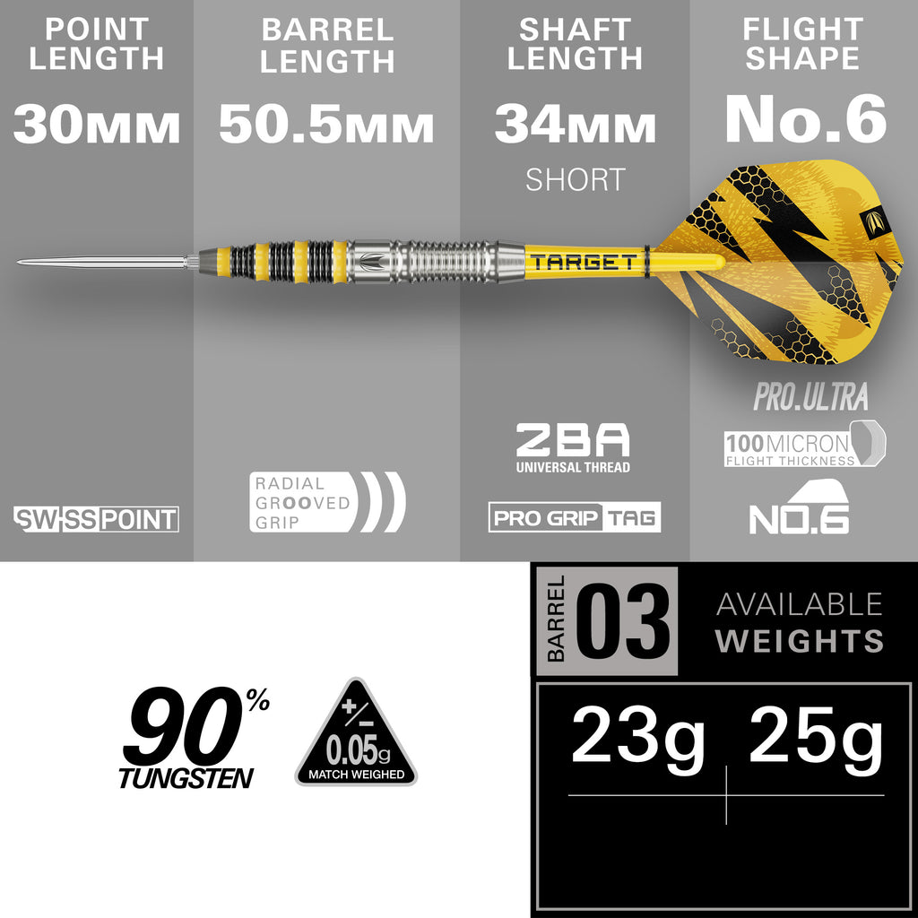 TARGET - Buzz SP03 - Steel Tip Swiss Point - 90% Tungsten Darts
