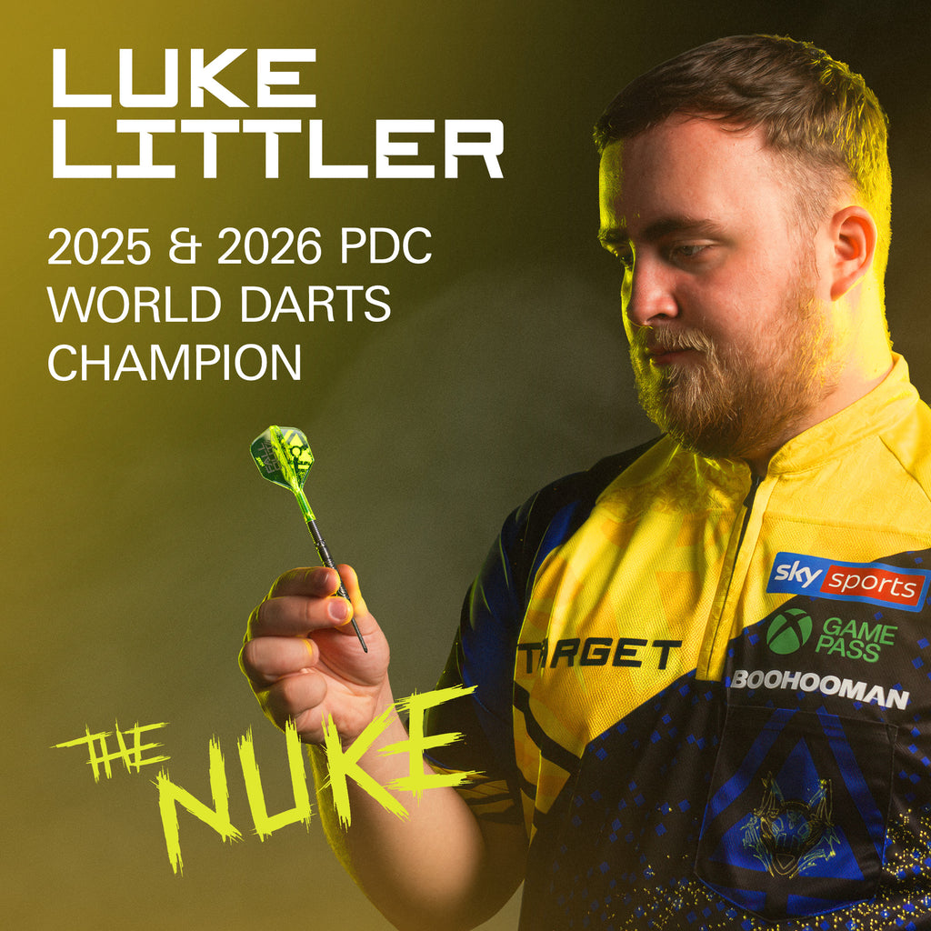 TARGET - Luke Littler Nuke Fallout - Steel Tip Swiss Point - 90% Tungsten Darts