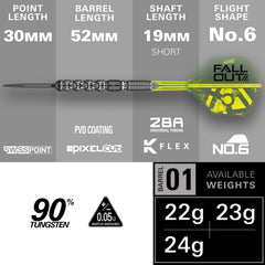 TARGET - Luke Littler Nuke Fallout - Steel Tip Swiss Point - 90% Tungsten Darts