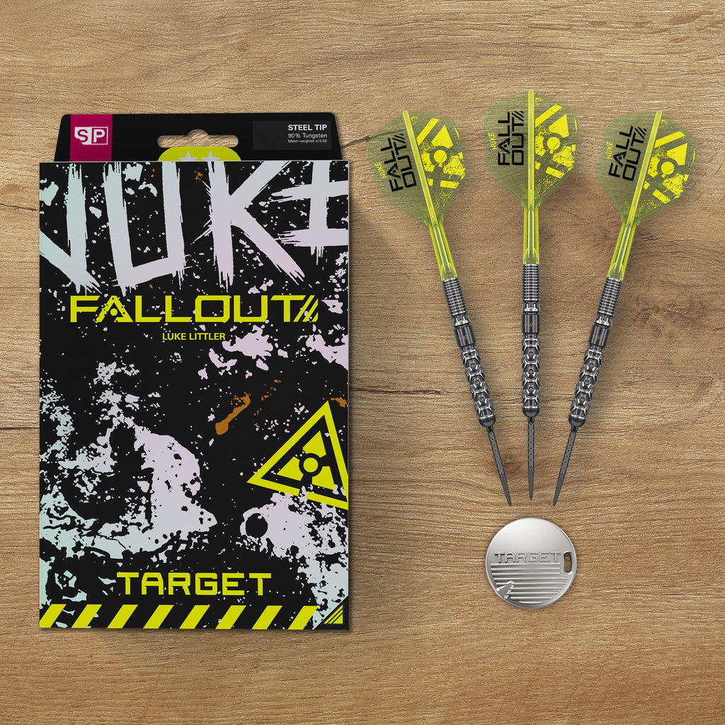 TARGET - Luke Littler Nuke Fallout - Steel Tip Swiss Point - 90% Tungsten Darts