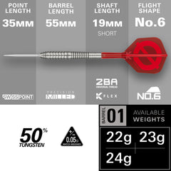 TARGET - GROUP Ø 01 - Steel Tip Swiss Point - 50% Tungsten Darts