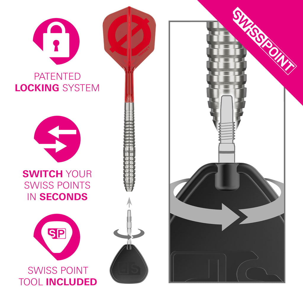 TARGET - GROUP Ø 01 - Steel Tip Swiss Point - 50% Tungsten Darts