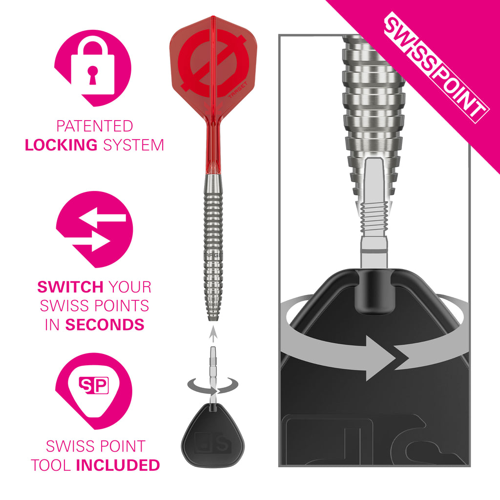 TARGET - GROUP Ø 02 - Steel Tip Swiss Point - 50% Tungsten Darts