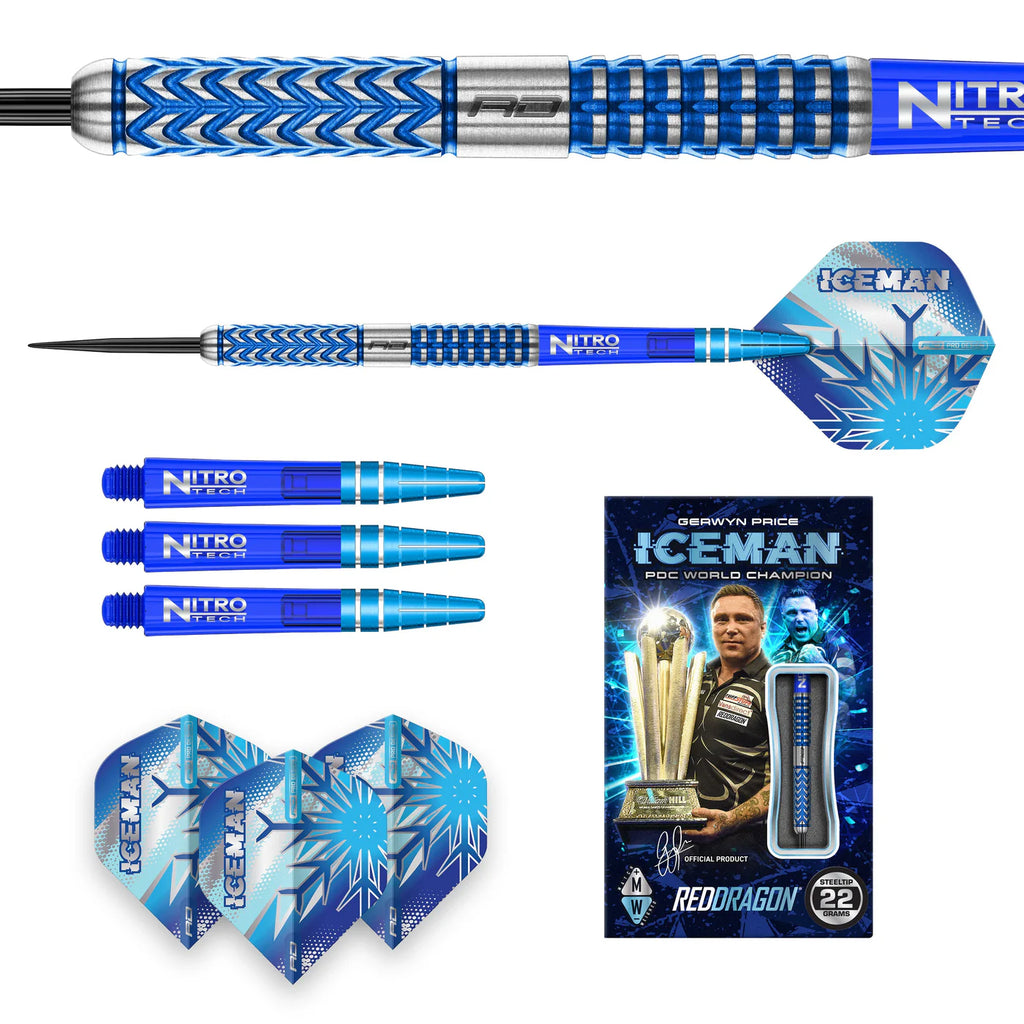 RED DRAGON - Gerwyn Price Glacier Darts - 90% Tungsten - 24g