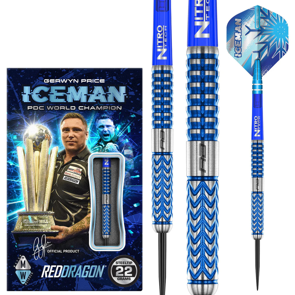 RED DRAGON - Gerwyn Price Glacier Darts - 90% Tungsten - 22g