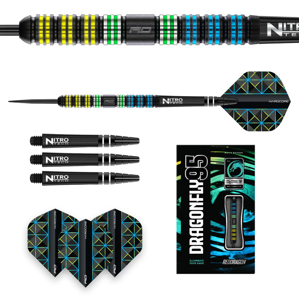 RED DRAGON - Dragonfly 95 Black Darts - 95% Tungsten - 22g