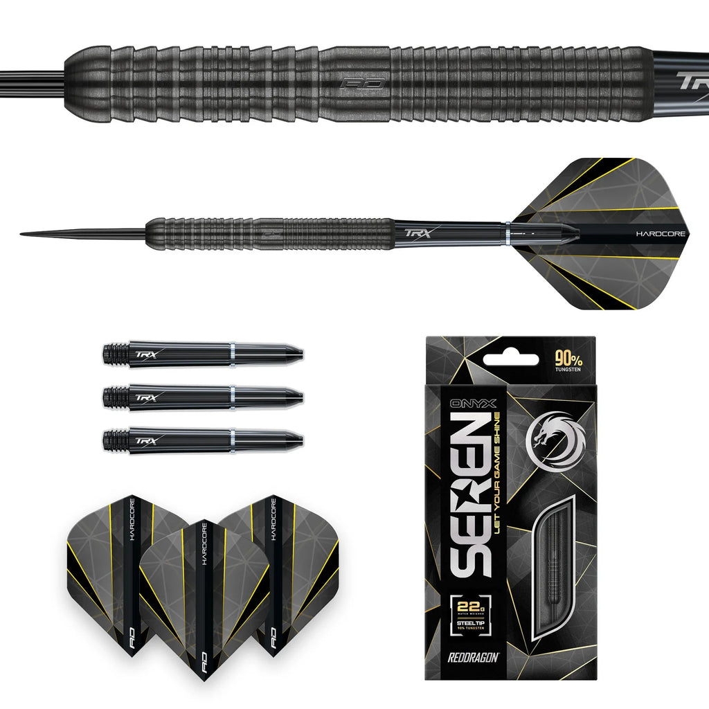 RED DRAGON - Seren 1 Onyx Black Darts - 90% Tungsten - 24g