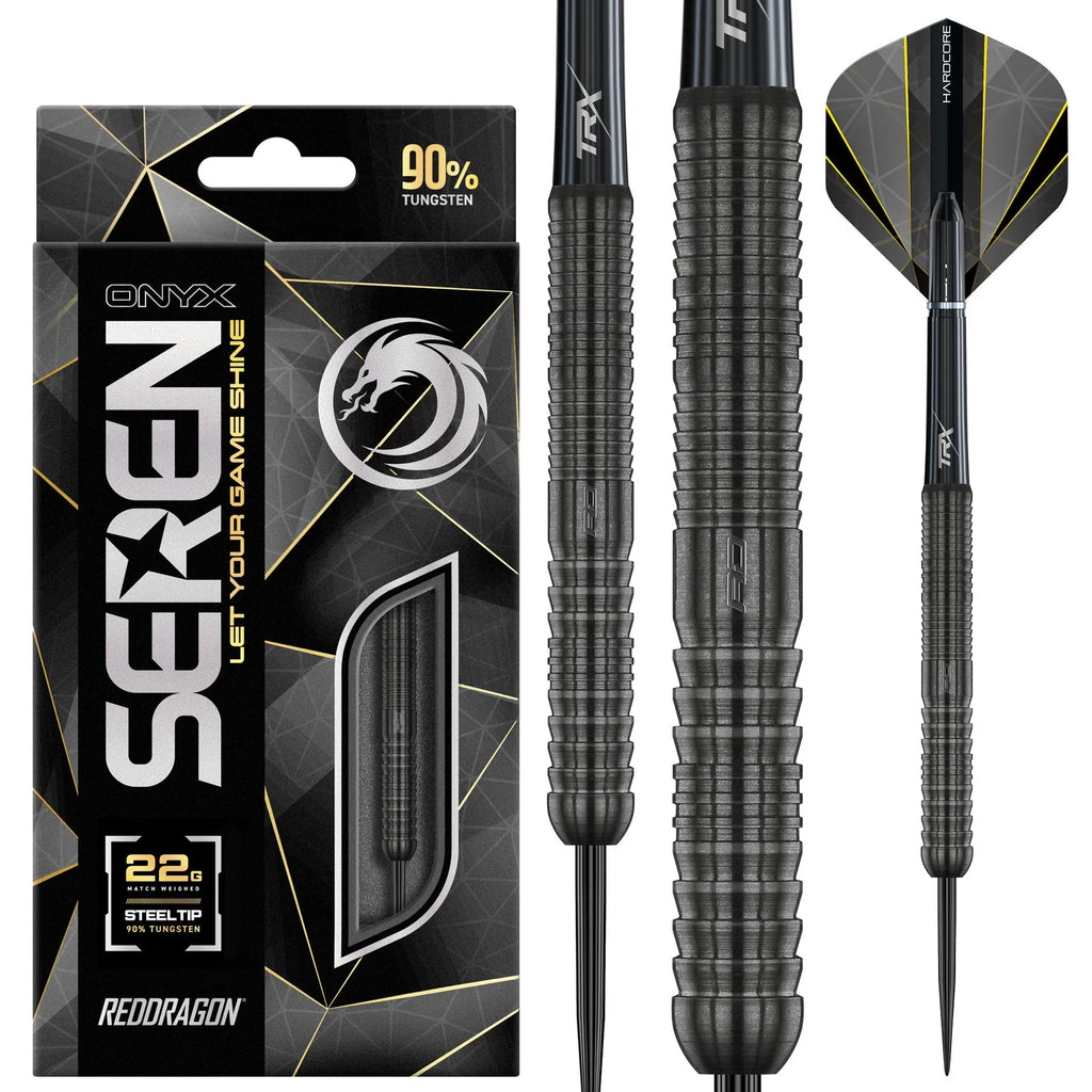 RED DRAGON - Seren 1 Onyx Black Darts - 90% Tungsten - 24g