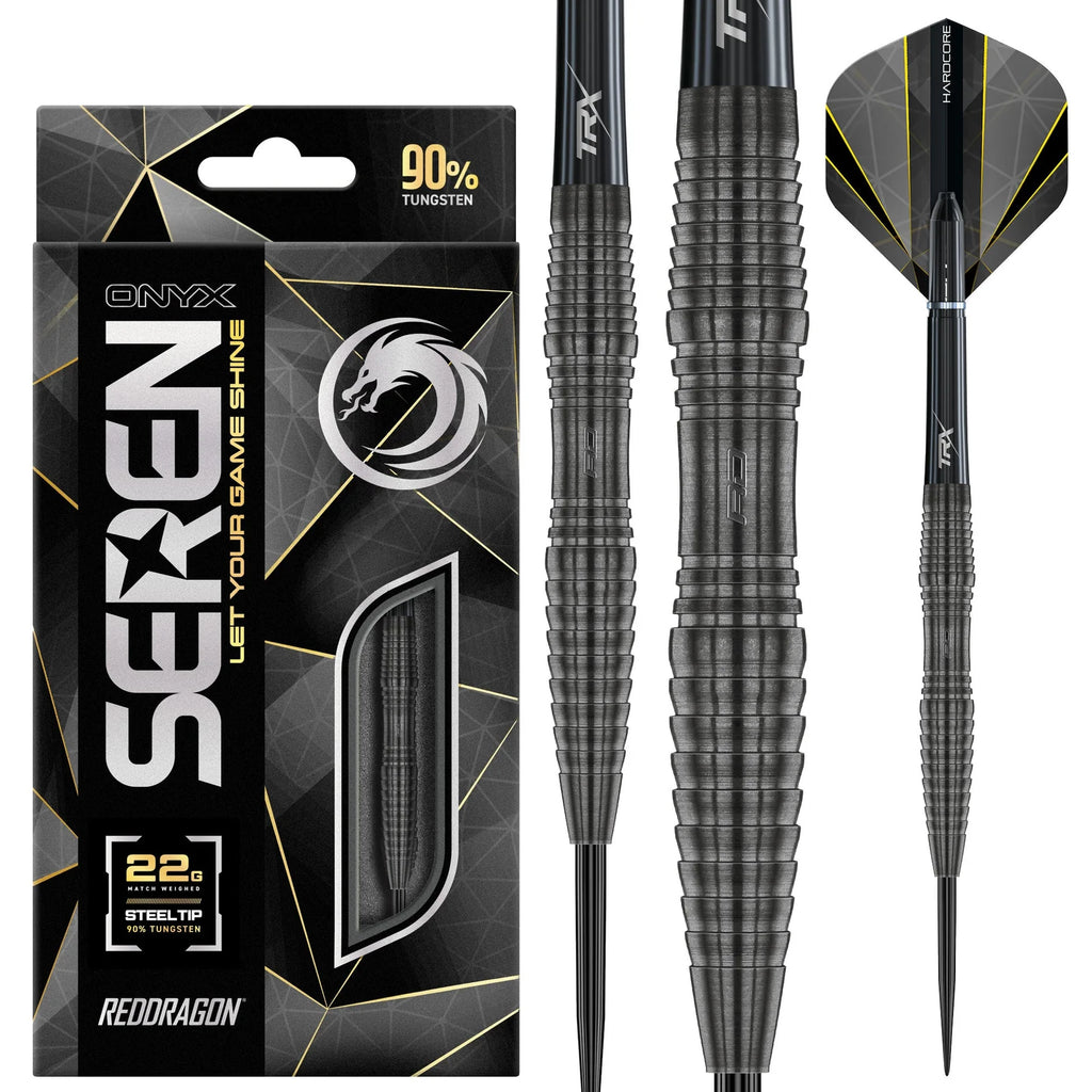 RED DRAGON - Seren 3 Onyx Black Darts - 90% Tungsten - 24g