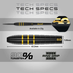 RED DRAGON - Luke Humphries 50 YEARS Player Edition Darts - 90% Tungsten - 22g