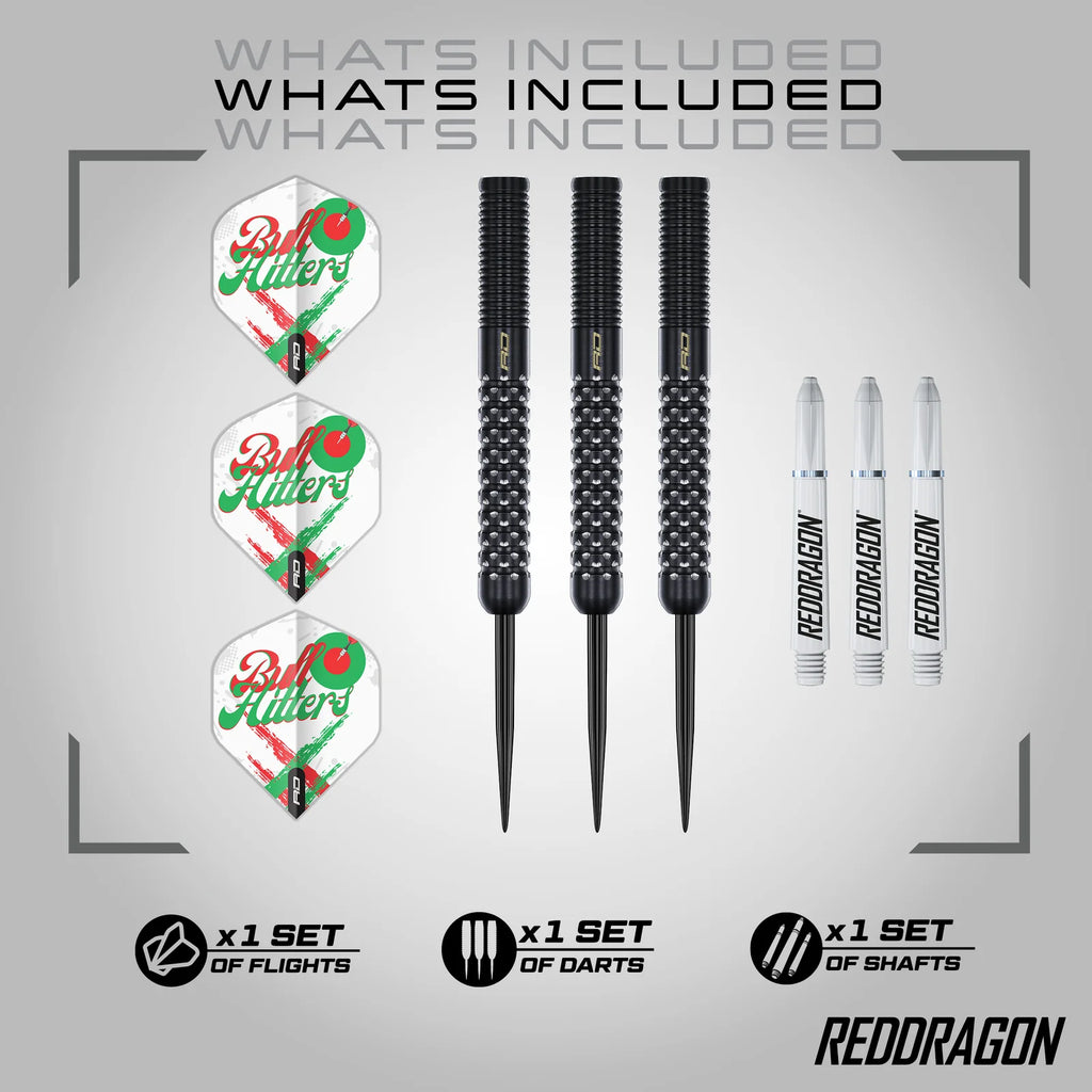 RED DRAGON - BULLHITTERS Darts - BLACK PVD - 90% Tungsten - 23g
