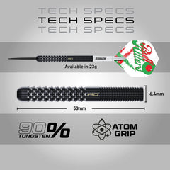 RED DRAGON - BULLHITTERS Darts - BLACK PVD - 90% Tungsten - 23g