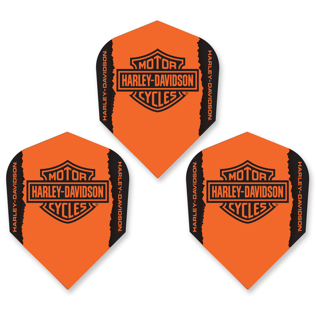 HARLEY DAVIDSON - Official Licensed Dart Flights - BAR AND SHIELD ORANGE - Standard Size - 100 Micron